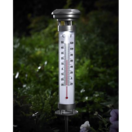 Grundig 89640 - LED solcellelampe m. termometer 1xLED/1,2V 600 mAh IP44