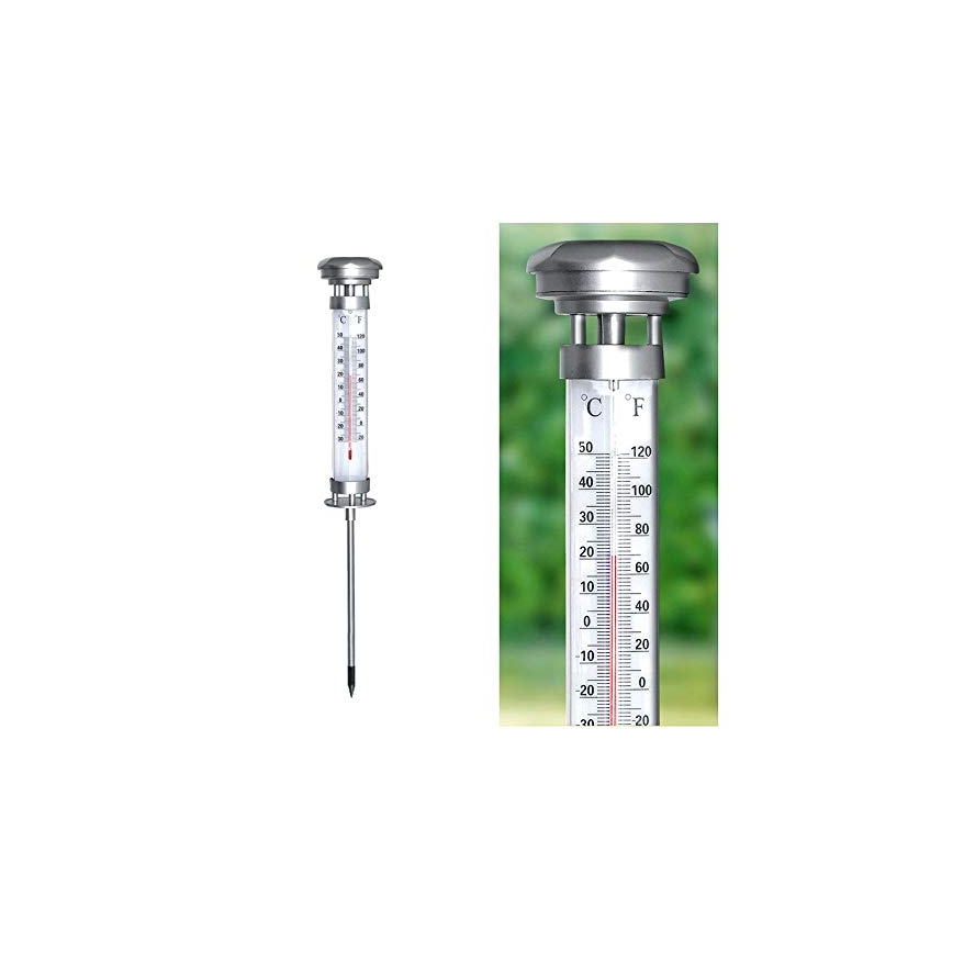 Grundig 89640 - LED solcellelampe m. termometer 1xLED/1,2V 600 mAh IP44