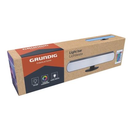 Grundig - Dæmpbar LED RGBW skrivebordslampe LED/0,7W/5V sort + fjernbetjening
