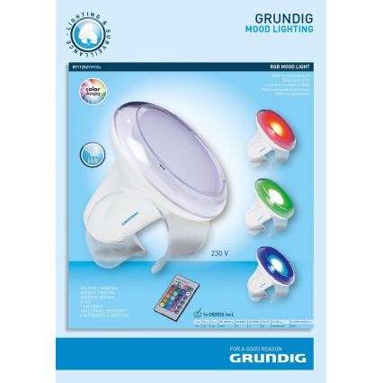 Grundig - LED bordlampe dæmpbar RGB-farver LED/1W/230V + fjernbetjening