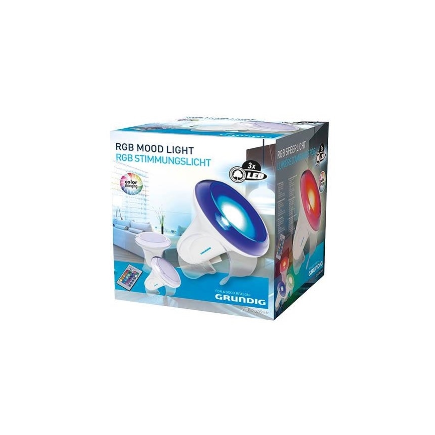 Grundig - LED bordlampe dæmpbar RGB-farver LED/1W/230V + fjernbetjening