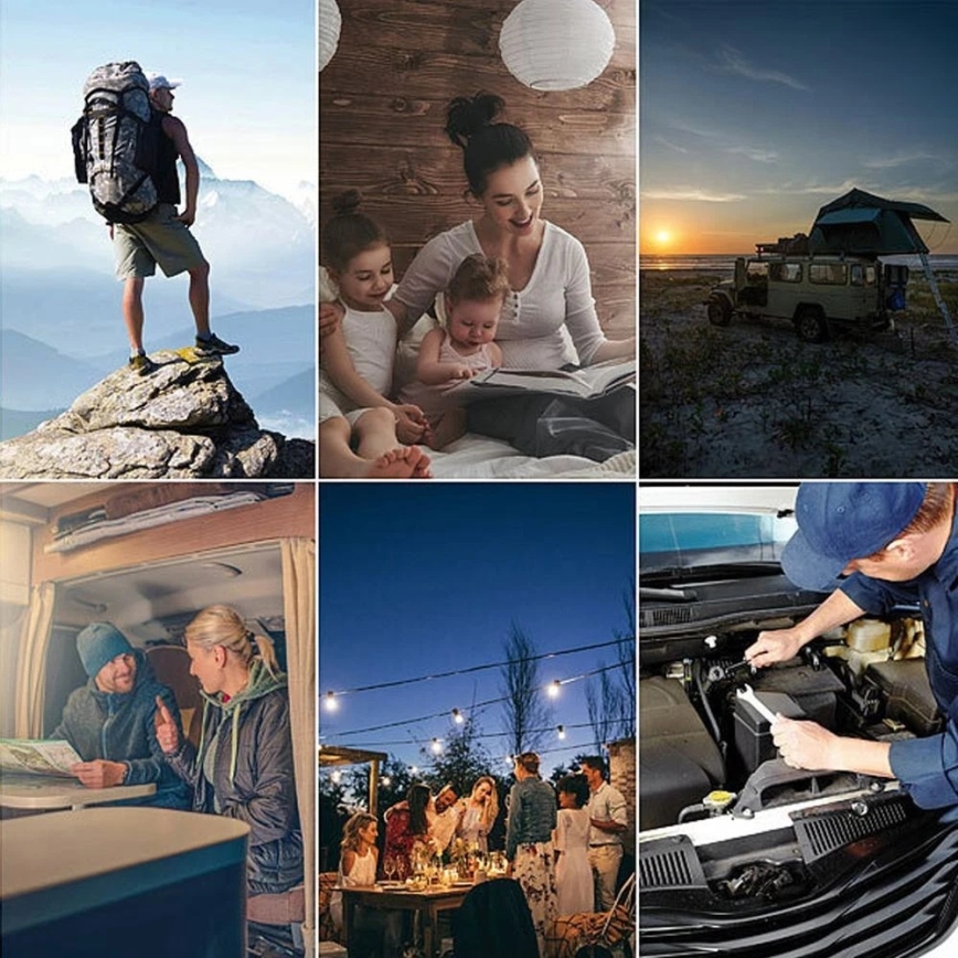 Grundig - LED campinglygte LED/3xAA 3000/4500/6000K IP44 sort