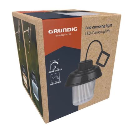Grundig - LED campinglygte LED/3xAA 3000/4500/6000K IP44 sort