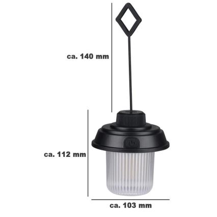 Grundig - LED campinglygte LED/3xAA 3000/4500/6000K IP44 sort
