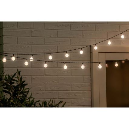 Grundig - LED Dæmpbar soldrevet kæde 50xLED/8 funktioner 9,35 m IP44 varm hvid + fjernbetjening