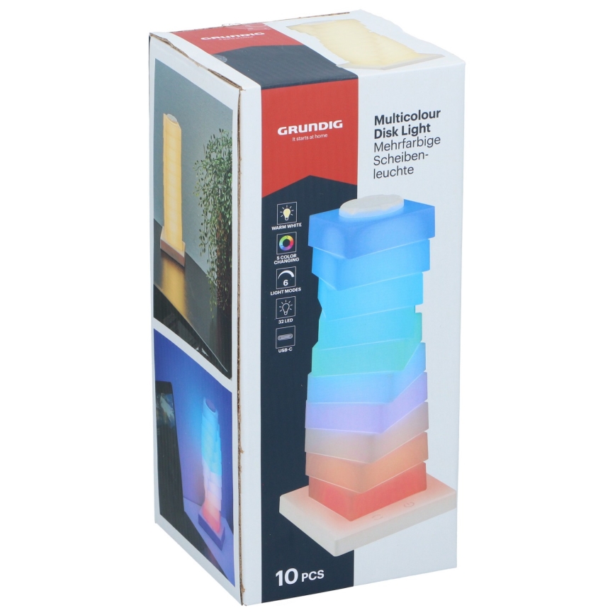 Grundig - LED RGB berøringsbetjent bordlampe LED/4,5W/5V