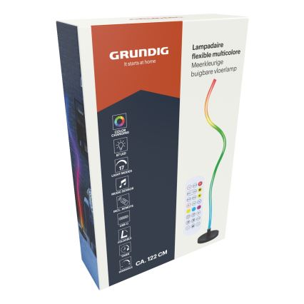 Grundig - LED RGB dæmpbar gulvlampe LED/5W/5V + fjernbetjening