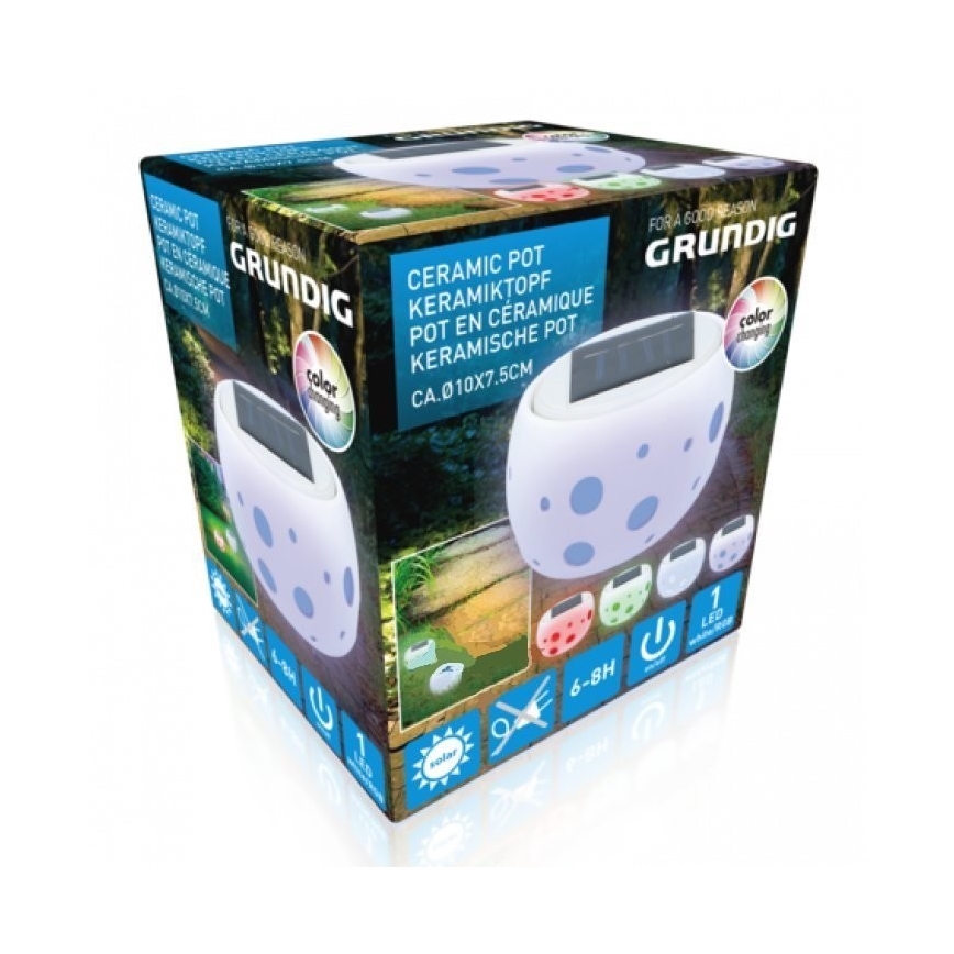 Grundig - LED RGB Solcellelampe LED/0,06W/1,2V 600 mAh