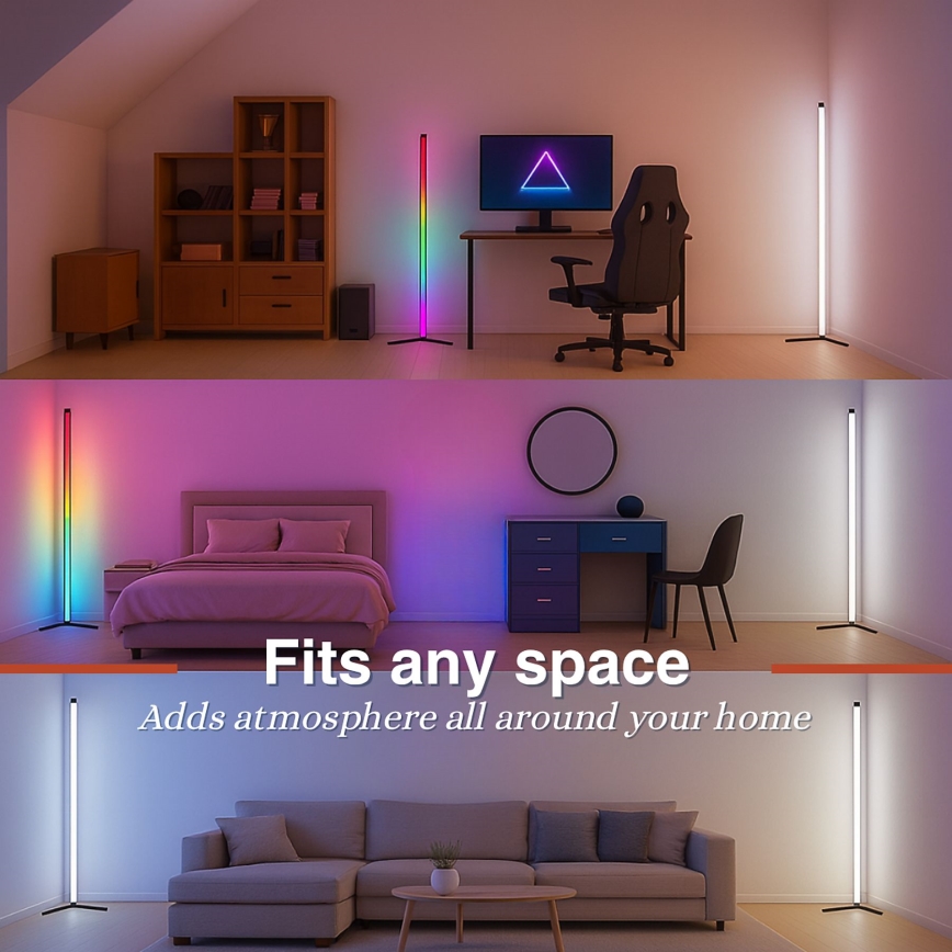 Grundig - LED RGBW dæmpbar gulvlampe LED/6W/230V + fjernbetjening