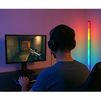 Grundig - LED RGBW dæmpbar gulvlampe LED/6W/230V + fjernbetjening