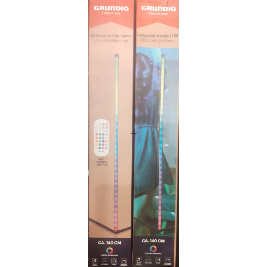 Grundig - LED RGBW dæmpbar gulvlampe LED/6W/230V + fjernbetjening