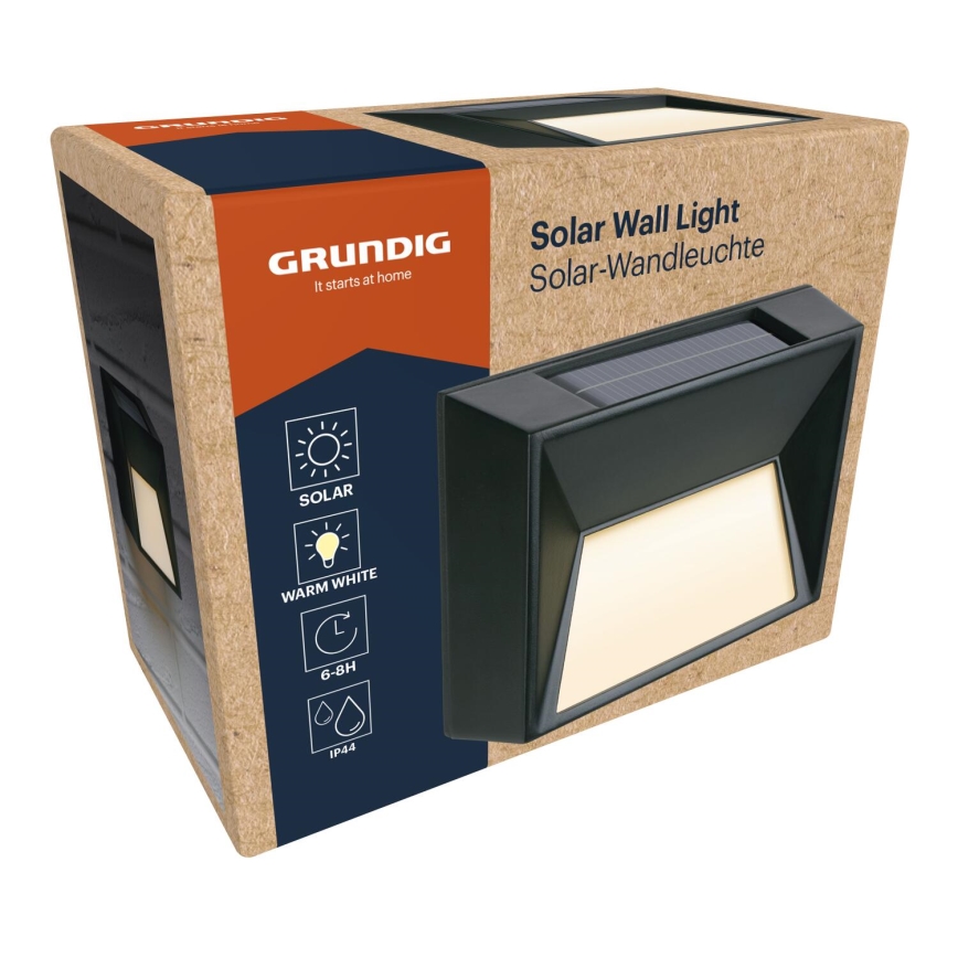 Grundig - LED solcelle-væglampe LED/3,7V 500 mAh IP44
