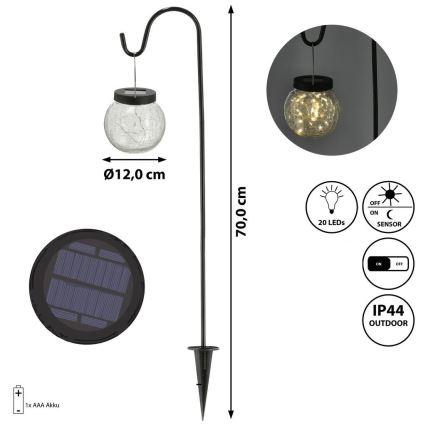 Grundig - LED solcellelampe LED/1,2V IP44