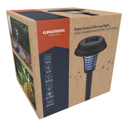 Grundig - LED-solcellelampe og insektfanger med UV-LED, 1xAA, 600 mAh, IPX4