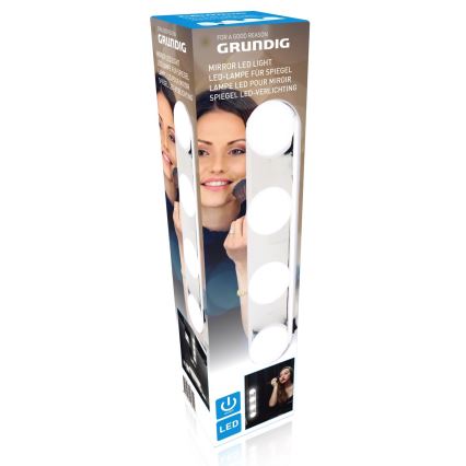 Grundig - LED spejllampe 4xLED/4xAA