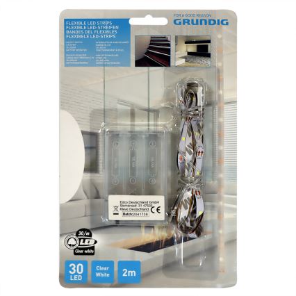 Grundig - LED strip 2 m LED/3xAA dagslyshvid