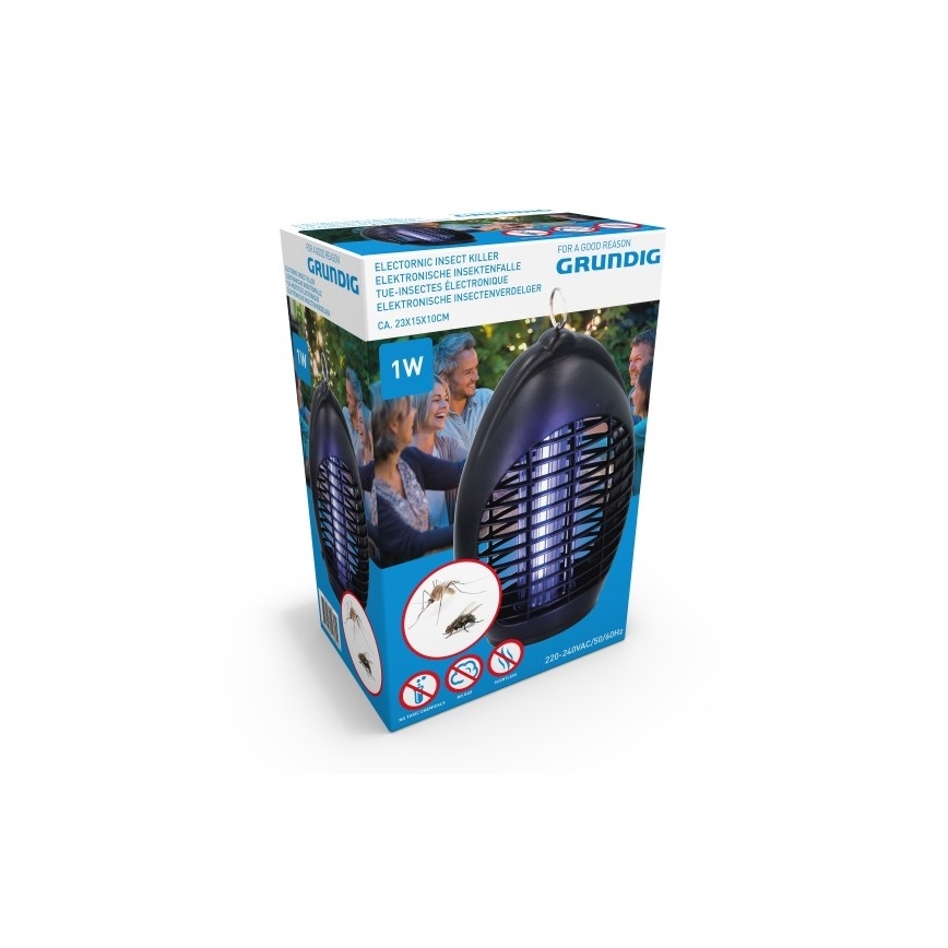 Grundig - LED UV udendørslampe med insektfælde LED/1W/230V