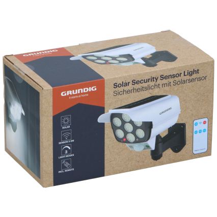 Grundig - LED solcelledrevet dummy-sikkerhedskamera med sensor LED/1,2V 800 mAh + fjernbetjening