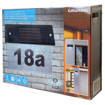 Grundig - Soldrevet LED husnummer med sensor LED/1,2V IP44