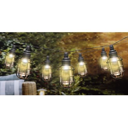 Grundig - Soldrevet LED lyskæde 10xLED 3,8 m IP44 varm hvid