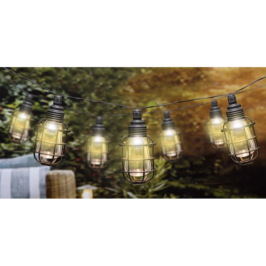 Grundig - Soldrevet LED lyskæde 10xLED 3,8 m IP44 varm hvid