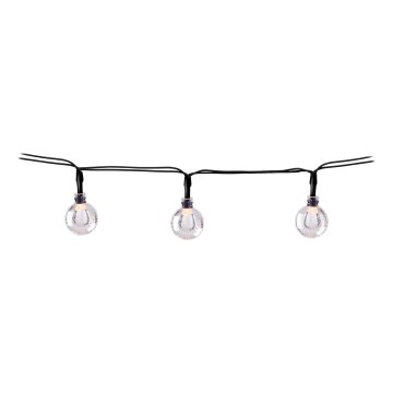Grundig - Soldrevet LED lyskæde 50xLED/8 funktioner 6,9 m varm hvid