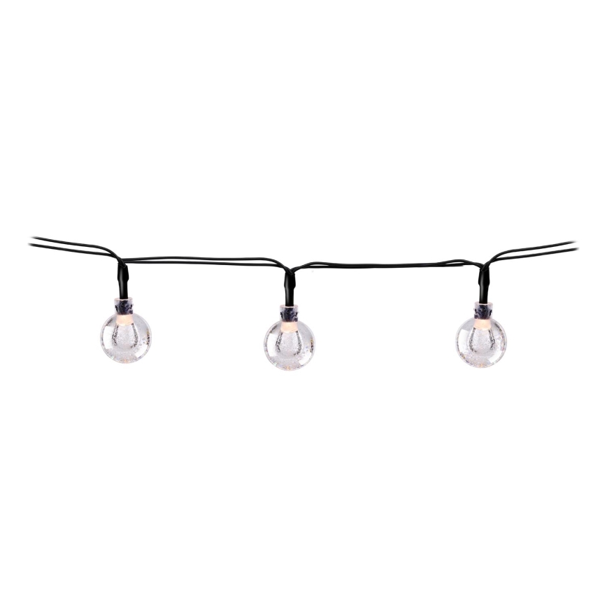 Grundig - Soldrevet LED lyskæde 50xLED/8 funktioner 6,9 m varm hvid