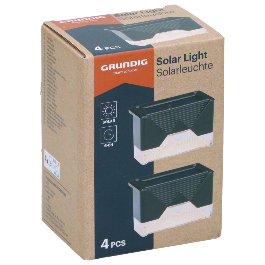 Grundig - SÆT 4x Soldrevet LED væglampe LED/1,2V IP44