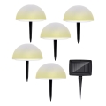 Grundig - SÆT 5x LED m. RGBW-farver Solcellelampe LED/3,2V IP44