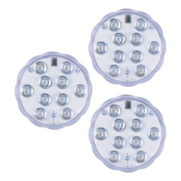 Grundig - Sæt med 3 dæmpbare LED RGBW-lamper LED/3W/3xAAA IP65 + fjernbetjening