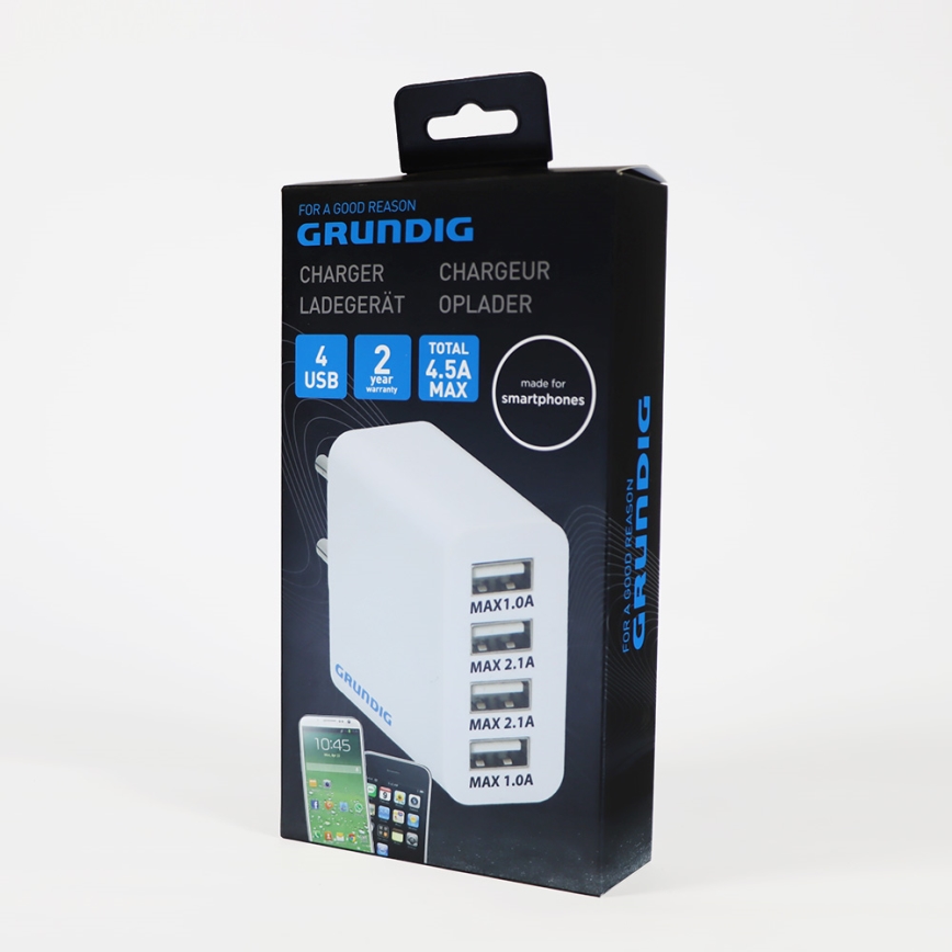 Grundig - USB-adapter 4xUSB/230V