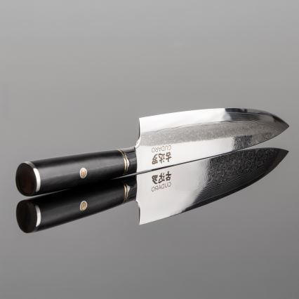 Gudaro - Damaskus kokkekniv AKIRO 8, 67-lags stål, bladlængde 20 cm, sort