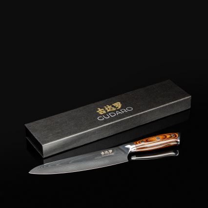 Gudaro - Damaskus kokkekniv FENG 8, 67 lag stål, længde 20 cm