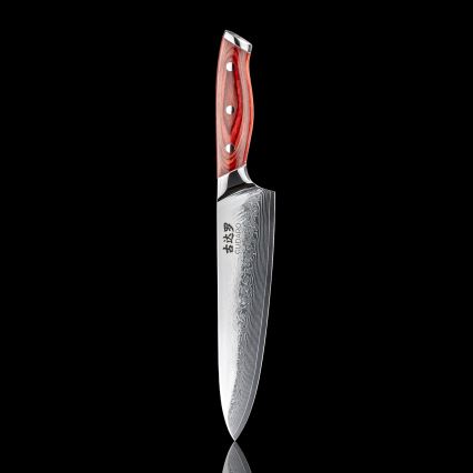 Gudaro - Damaskus kokkekniv KENSHO 8, 67-lags stål, bladlængde 20 cm