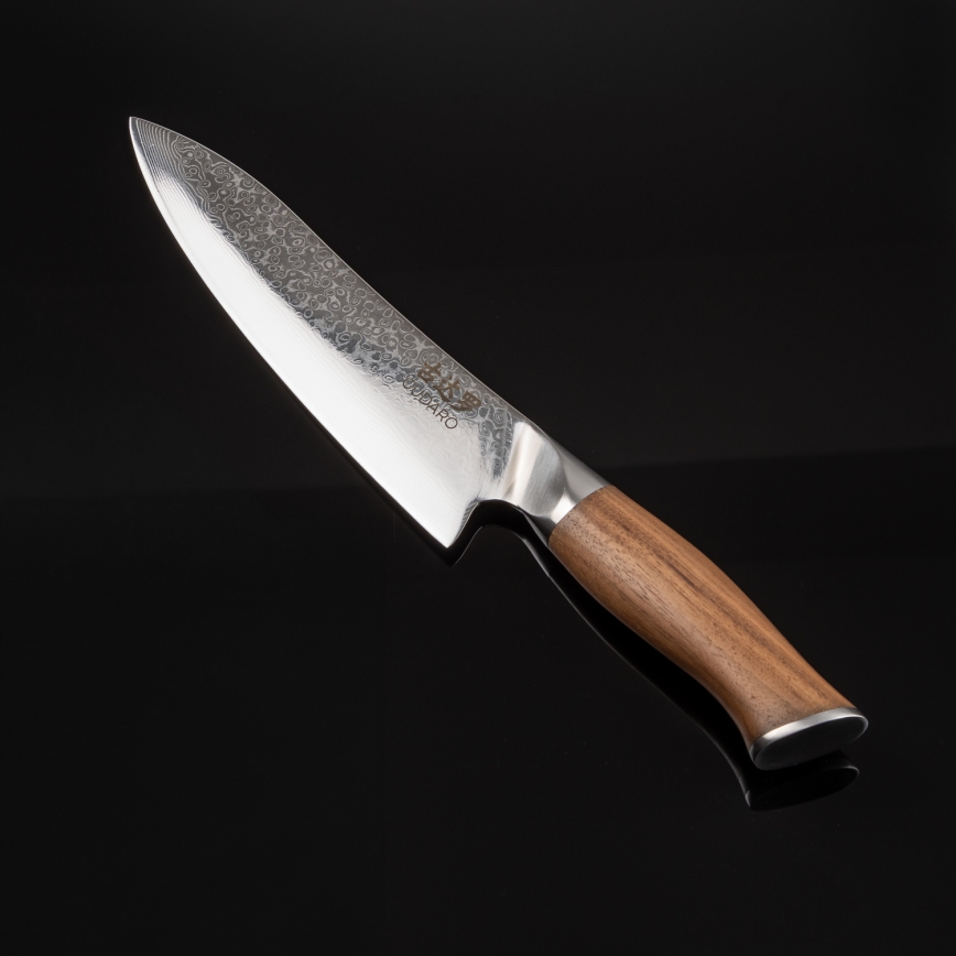 Gudaro - Damaskus kokkekniv TAKUMI 8, 67-lags stål, længde 20 cm, valnød