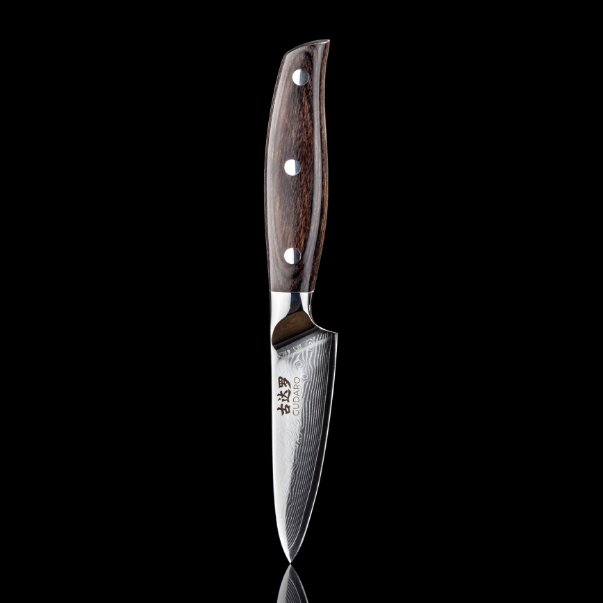 Gudaro - Damaskus-køkkenkniv SHIRO 3,5, 67-lags stål, bladlængde 9,5 cm