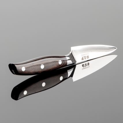 Gudaro - Damaskus-køkkenkniv SHIRO 3,5, 67-lags stål, bladlængde 9,5 cm