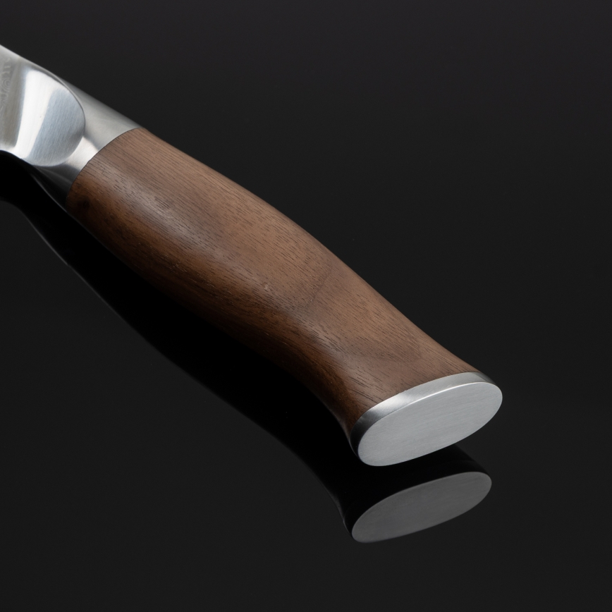 Gudaro - Santoku køkkenkniv TAKUMI 7, i 67-lags damaskusstål, længde 17,5 cm, valnøddetræ