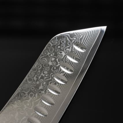 Gudaro - Santoku køkkenkniv TAKUMI 7, i 67-lags damaskusstål, længde 17,5 cm, valnøddetræ
