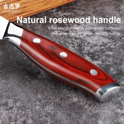 Gudaro - Damaskus allround køkkenkniv KENSHO 5, 67-lags stål, længde 12,5 cm