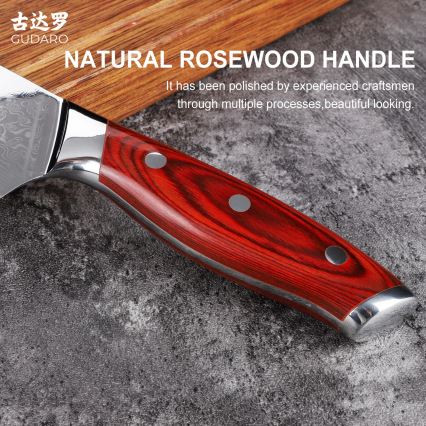 Gudaro - KENSHO 7-delt knivsæt med blok i akacietræ