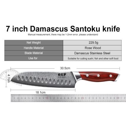 Gudaro - KENSHO 7-delt knivsæt med blok i akacietræ
