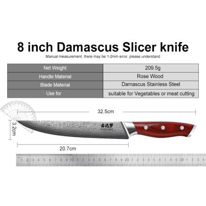 Gudaro - KENSHO 7-delt knivsæt med blok i akacietræ