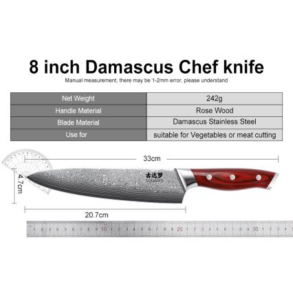 Gudaro - KENSHO 7-delt knivsæt med blok i akacietræ