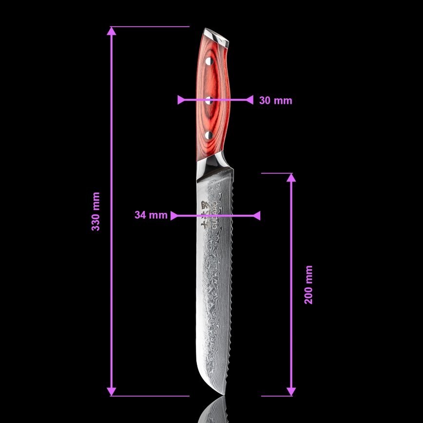 Gudaro - KENSHO knivsæt med knivblok, 7 dele i akacietræ