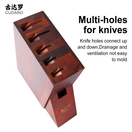 Gudaro - Knivblok AKIRA 25x25x10 cm i akacietræ