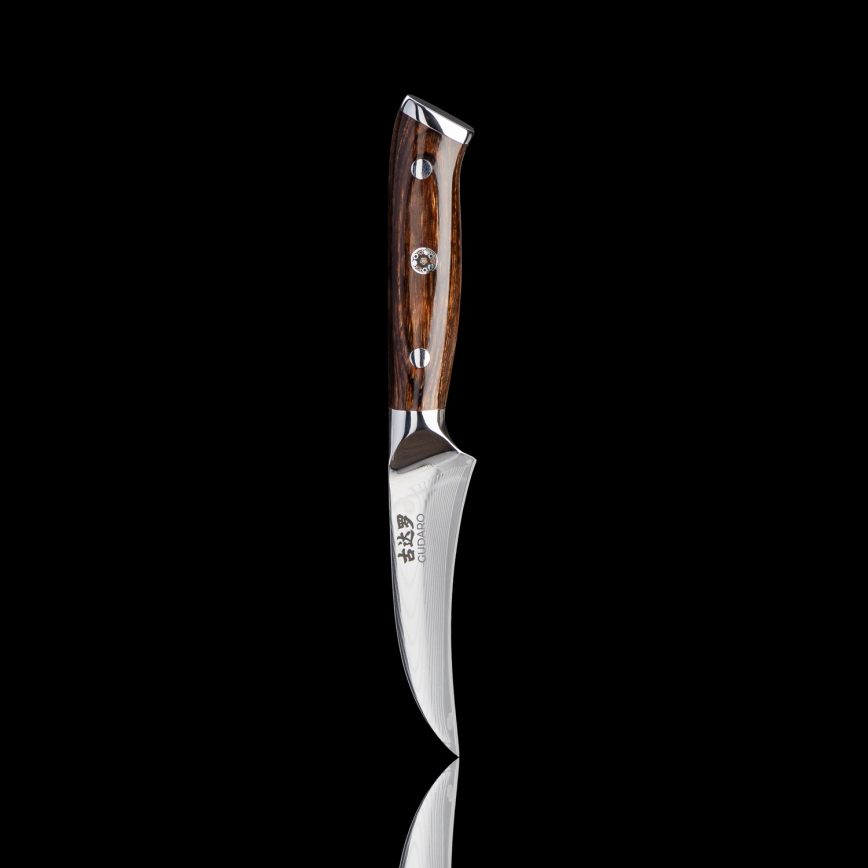 Gudaro - SÆT 1x chefkniv FENG 8, i damaskusstål (67 lag), længde 20 cm + 1x Santoku-kniv FENG 7,5, i damaskusstål (67 lag), længde 18 cm + 1x GRATIS frugtkniv FENG 3,5, i damaskusstål (67 lag), længde 9,5 cm