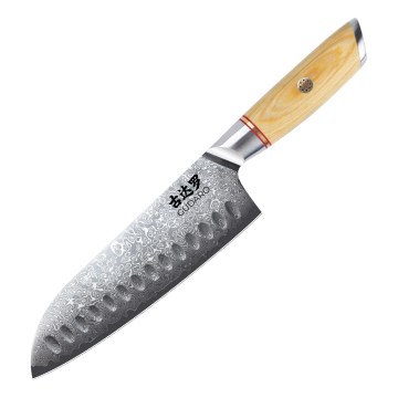 Gudaro - Santoku køkkenkniv HIKARI i damaskusstål 7