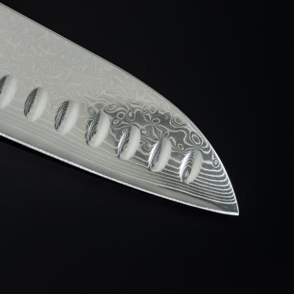Gudaro - Santoku-køkkenkniv SHIRO i damaskusstål 7, 67-lags, længde 17,5 cm