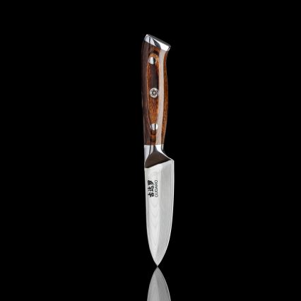 Gudaro - SÆT 1x kokkekniv i damaskusstål FENG 8, 67 lag stål, længde 20 cm + 1x Santoku-kniv i damaskusstål FENG 7,5, 67 lag stål, længde 18 cm + 1x GRATIS køkkenkniv i damaskusstål FENG 3,5, 67 lag stål, længde 9,5 cm
